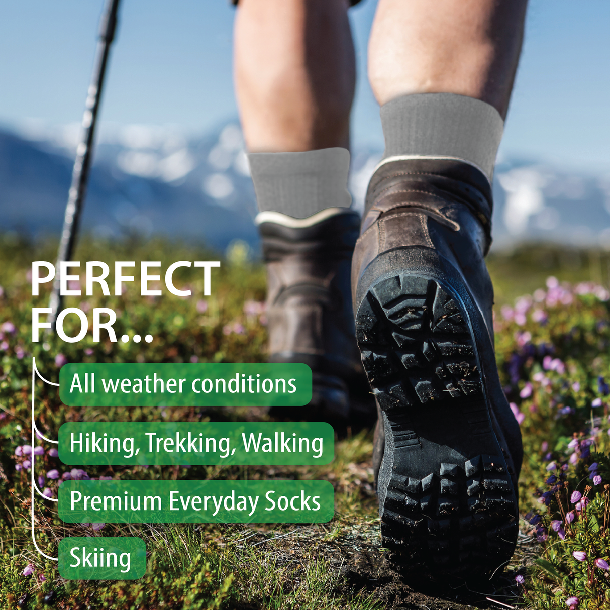 Merino Wool Blend Hiking Socks