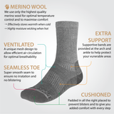 Merino Wool Blend Hiking Socks